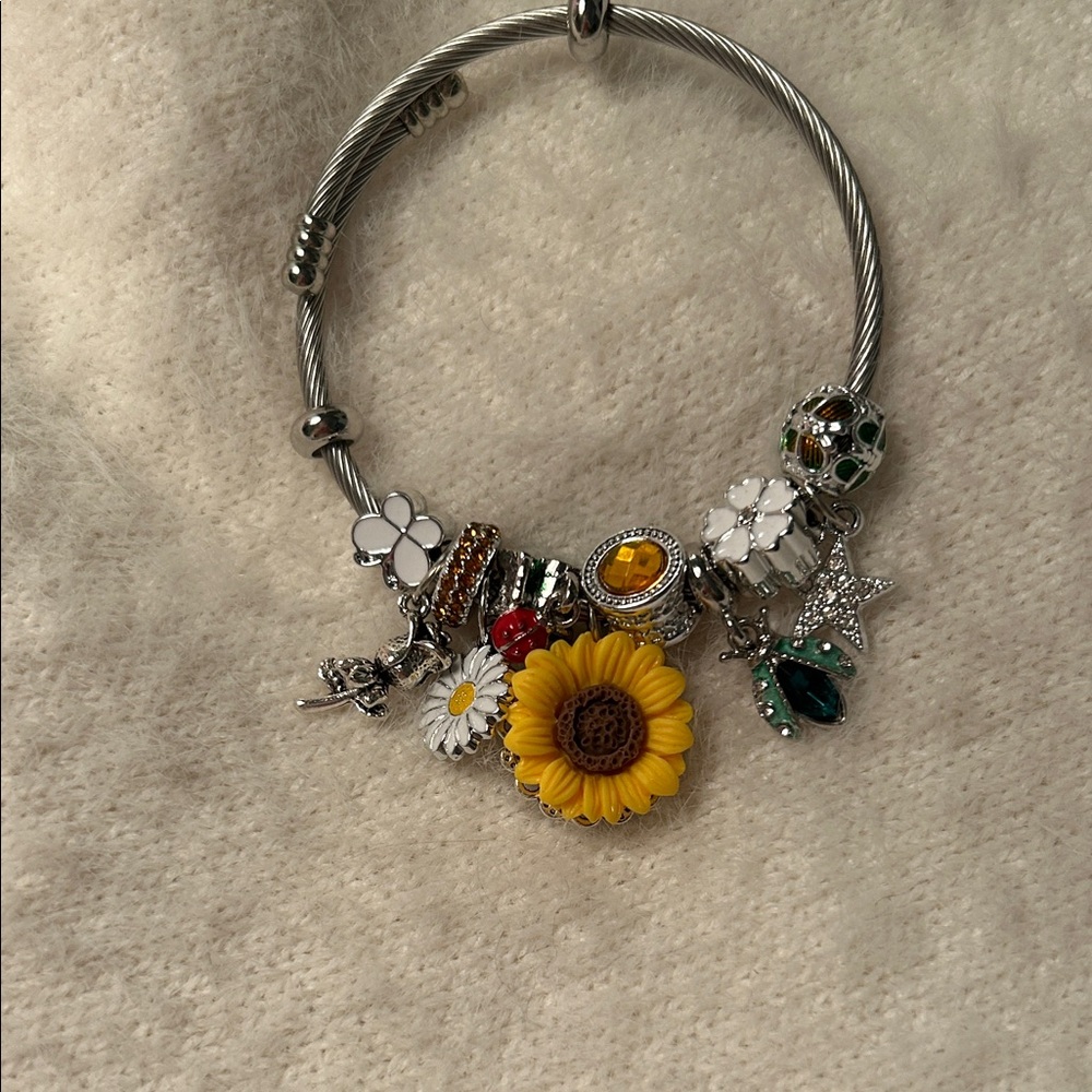 Sunflower Charm Bracelet